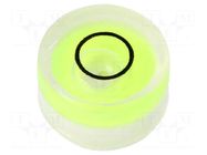 Spirit level; H: 6mm; Ømount.hole: 10mm; plastic; Body: white ELESA+GANTER