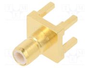 Connector: SMB; socket; male; straight; 50Ω; THT; for cable; PTFE AMPHENOL RF