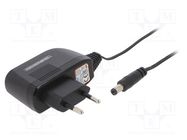 Power supply: switching; mains,plug; 5VDC; 1A; 5W; Plug: EU; 73% AIMTEC