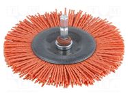 Wheel brush; 100mm; Mounting: 1/4",hexagonal; wire 