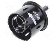 Hole saw; Ø: 6mm; Ø: 68mm; wood,plastic,drywall,steel WOLFCRAFT