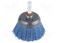 Cup brush; 45mm; Mounting: 1/4",hexagonal; wire 