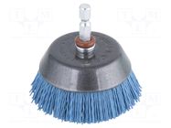 Cup brush; 65mm; hexagonal; 1/4"; wire; Plating: polyamide WOLFCRAFT