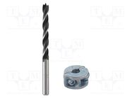 Drill bit; for wood; Ø: 8mm; Chrom-vanadium steel; with limiter WOLFCRAFT