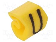 Markers; Marking: U; 1.3÷3mm; PVC; yellow; -30÷80°C; leaded; CLI C WEIDMÜLLER