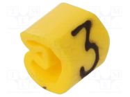 Markers; Marking: 3; 1.3÷3mm; PVC; yellow; -30÷80°C; leaded; CLI C WEIDMÜLLER