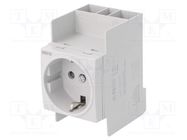 F-type socket (Schuko); 230VAC; 16A; for DIN rail mounting HAGER