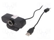 Webcam; black; USB; Features: Full HD 1080p,PnP; 1.6m; clip; 100° LOGILINK