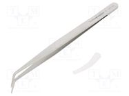 Tweezers; 150mm; Blades: curved; Blade tip shape: flat 