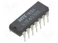 IC: digital; OR; Ch: 2; IN: 4; CMOS; THT; DIP14; 3÷18VDC; -55÷125°C NTE Electronics