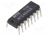 IC: digital; latch transparent; Ch: 4; IN: 1; CMOS; 3÷18VDC; THT NTE Electronics