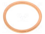 Gasket; copper; Thk: 2mm; Øint: 30mm; Øout: 36mm; DIN 7603 ELESA+GANTER