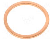 Gasket; copper; Thk: 1.5mm; Øint: 18mm; Øout: 22mm; DIN 7603 ELESA+GANTER