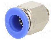 Push-in fitting; straight; -0.95÷15bar; nickel plated brass PNEUMAT