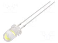 LED; white cold; 5mm; 90000÷100000mcd; 15°; Front: convex; 11÷13lm OPTOSUPPLY