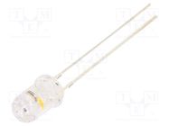 LED; 5mm; white warm; blinking; 7000÷8400mcd; 30°; 3÷5V; 20mA; 1Hz 