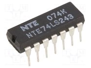 IC: digital; bus transceiver; Ch: 4; TTL; THT; DIP14 NTE Electronics