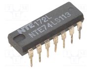 IC: digital; JK flip-flop; Ch: 2; TTL; THT; DIP14 NTE Electronics