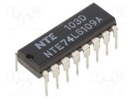 IC: digital; JK flip-flop; Ch: 2; TTL; THT; DIP16 NTE Electronics