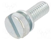 Screw; with washer; M4x6; 0.7; Head: cheese head; slotted; 1.1mm BOSSARD