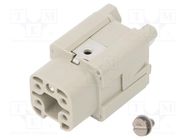 Connector: rectangular; female; PIN: 5; 4+PE; size 1; screws; 16A WEIDMÜLLER