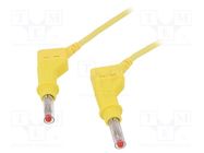 Test lead; 32A; banana plug 4mm,both sides; Urated: 600V; yellow 