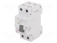 RCBO breaker; Inom: 10A; Ires: 30mA; Poles: 2; 230/400VAC; IP20; KZS ETI POLAM