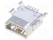 Connector: USB AB mini; socket; on PCBs; SMT; PIN: 5; horizontal MOLEX