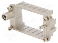 Frame for modules; male; C146,heavy|mate F; size E10; Modules: 3 AMPHENOL