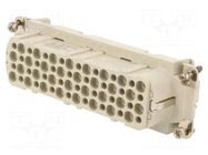 Connector: HDC; contact insert; female; 250V; PIN: 64; 64+PE AMPHENOL