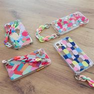 Color Chain Case gel flexible elastic case cover with a chain pendant for Samsung Galaxy A12 multicolour  (2), Hurtel