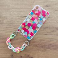 Color Chain Case gel flexible elastic case cover with a chain pendant for Samsung Galaxy A22 4G multicolour  (2), Hurtel