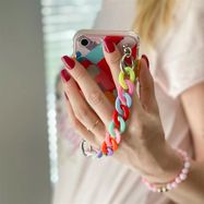 Color Chain Case gel flexible elastic case cover with a chain pendant for Samsung Galaxy S21 5G multicolour  (3), Hurtel