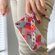 Color Chain Case gel flexible elastic case cover with a chain pendant for Samsung Galaxy S21+ 5G (S21 Plus 5G) multicolour  (1), Hurtel