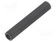 Screwed spacer sleeve; hexagonal; polyamide; M3; L: 11mm; black DREMEC