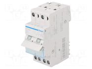 Module: toggle switch; Poles: 2; 230VAC; 25A; IP20; Stabl.pos: 3 HAGER