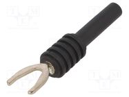 Connector: fork terminals; plug; 20A; black; Overall len: 56mm STÄUBLI