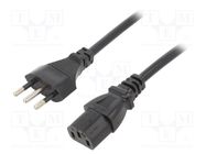 Cable; 3x0.75mm2; CEI 23-50 (L) plug,IEC C13 female; PVC; 1.8m LIAN DUNG