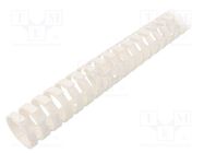 Wiring duct; white; polypropylene; UL94V-0; L: 0.5m; flexible HELLERMANNTYTON