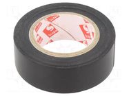 Tape: electrical insulating; W: 19mm; L: 10m; Thk: 0.15mm; black SCAPA