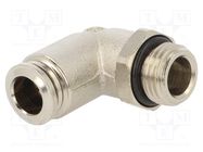 Push-in fitting; angled; -0.99÷20bar; nickel plated brass AIGNEP