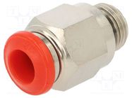 Push-in fitting; straight; -0.99÷20bar; nickel plated brass 