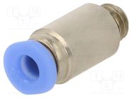 Push-in fitting; straight; -0.95÷10bar; nickel plated brass PNEUMAT