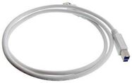 USB CABLE, 3.0 A PLUG-B PLUG, WHT, 3.3FT