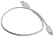 USB CABLE, 3.0 A PLUG-C PLUG, WHT, 19.7"