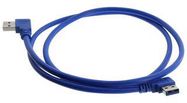 USB CABLE, 3.0 A PLUG-A PLUG, BLU, 11.8"