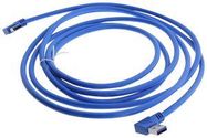 USB CABLE, 3.0 A PLUG-A PLUG, BLU, 9.8FT