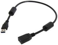 USB CABLE, 3.0 A PLUG-A RCPT, BLK, 19.7"