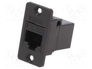 Coupler; SLIM; Cat: 6; Layout: 8p8c; RJ45 socket,both sides; 29mm CLIFF