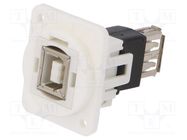 Adapter; USB A socket,USB B socket; FT; USB 2.0; plastic; 19x24mm CLIFF